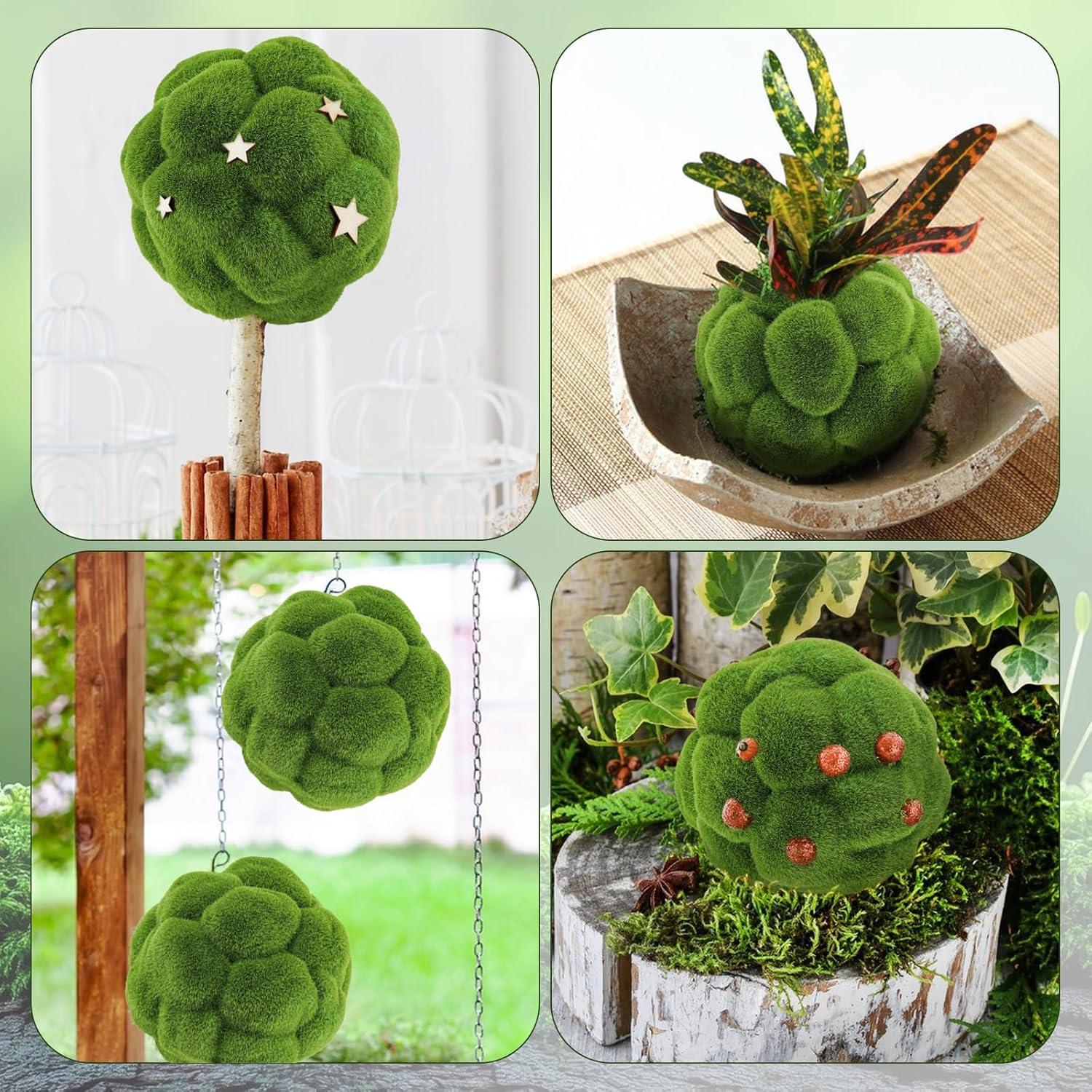 Bolas de Musgo Artificial LCJAOF - 10 cm Verde para Jardín