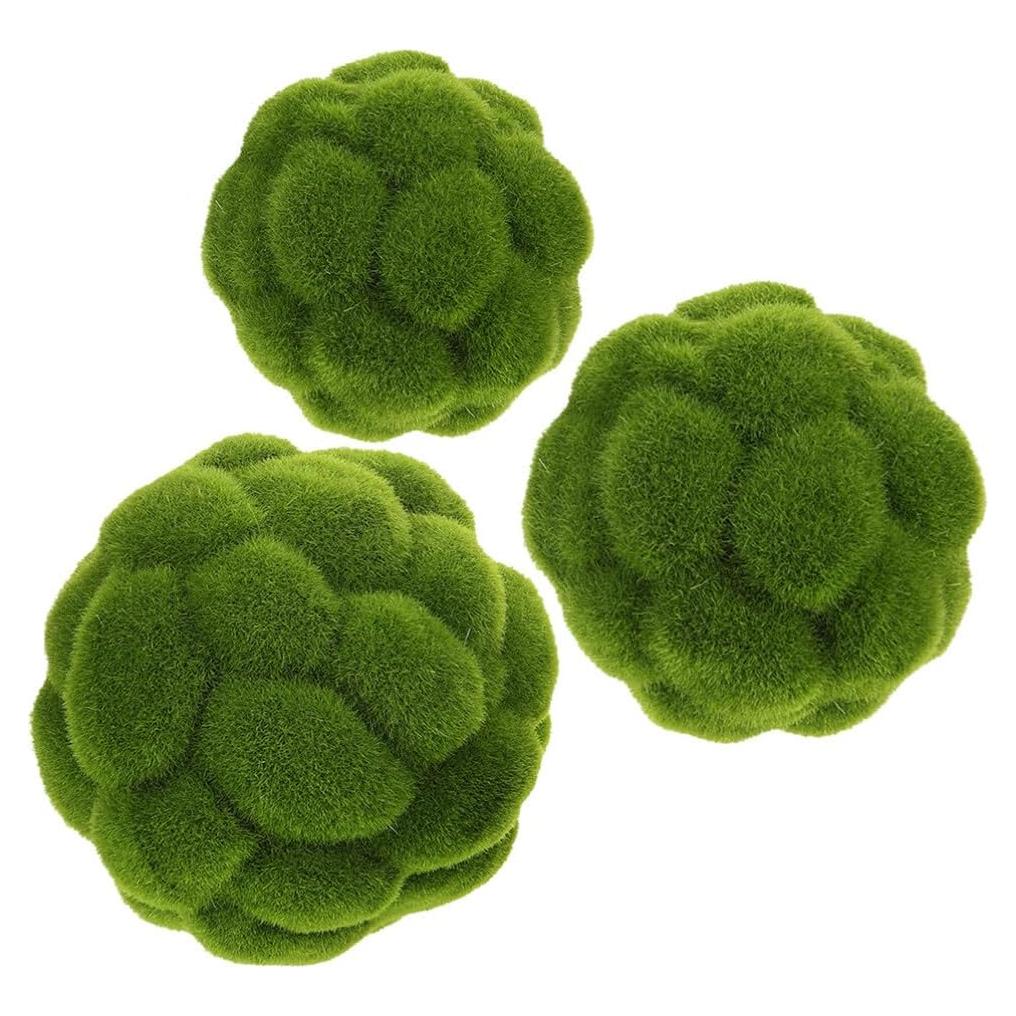 Bolas de Musgo Artificial Cabilock 3 Piezas 10-15cm Verde