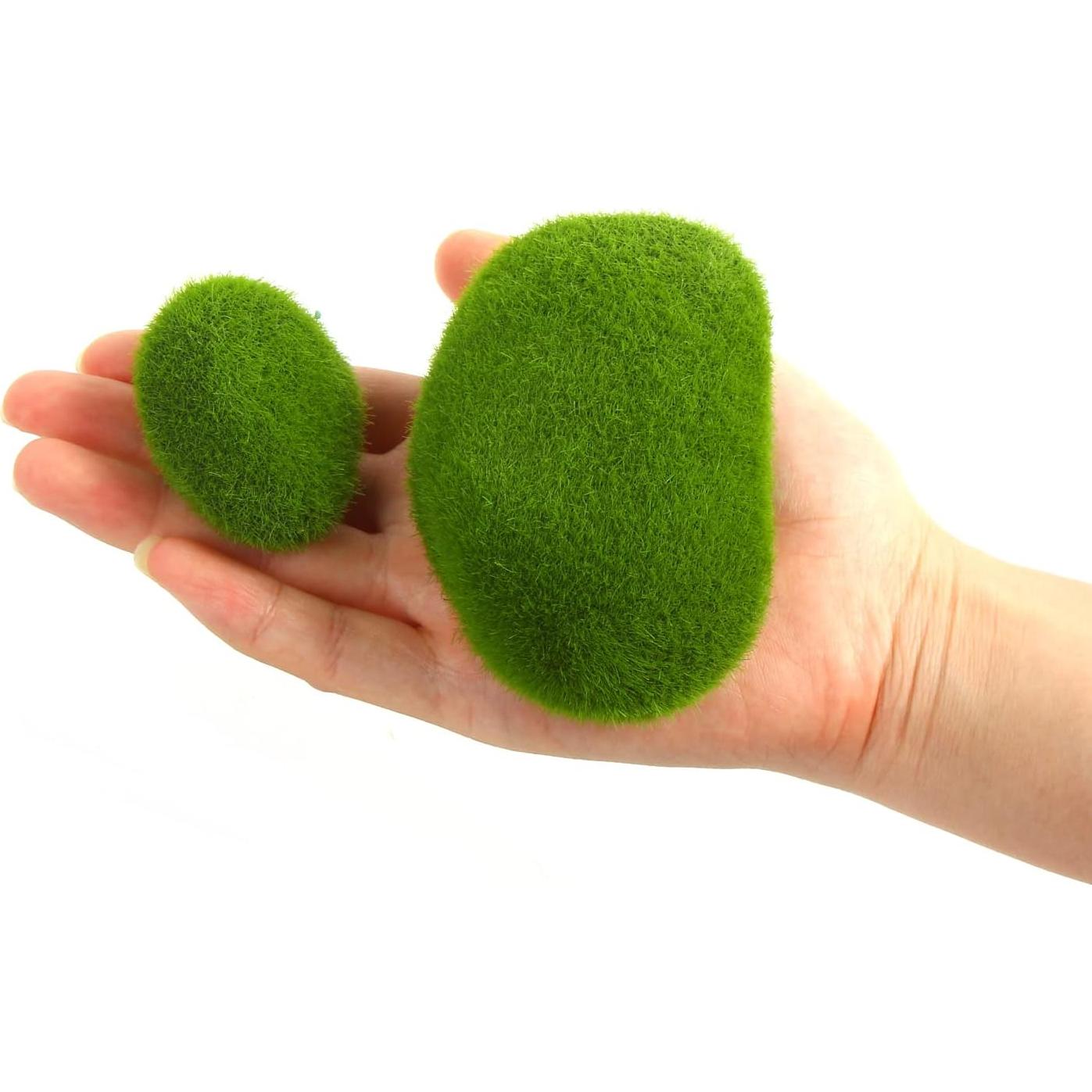 Rocas de Musgo Artificial CCINEE 34pcs 5 Tamaños Decoración