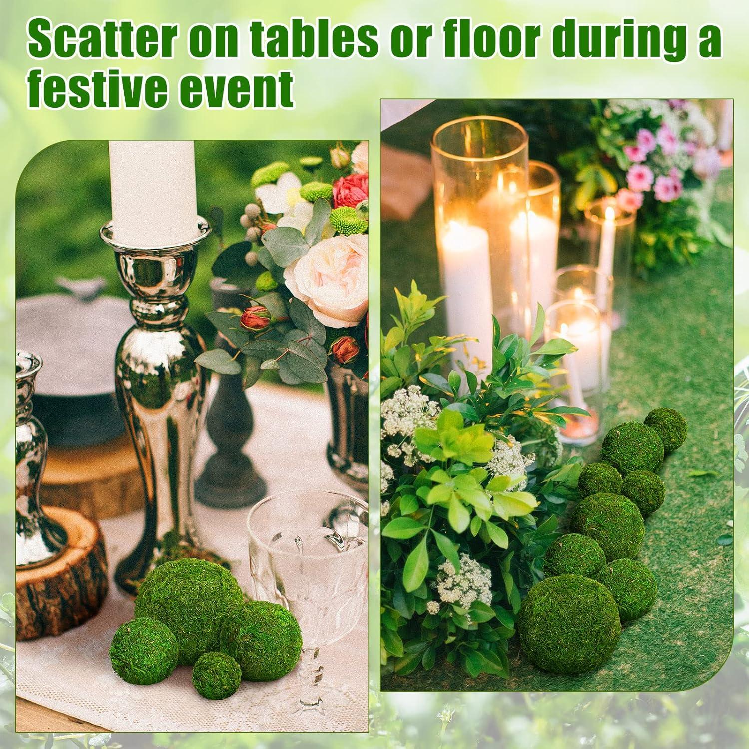 Bolas de Musgo Decorativas Amyhill 38 Pcs Verde Natural