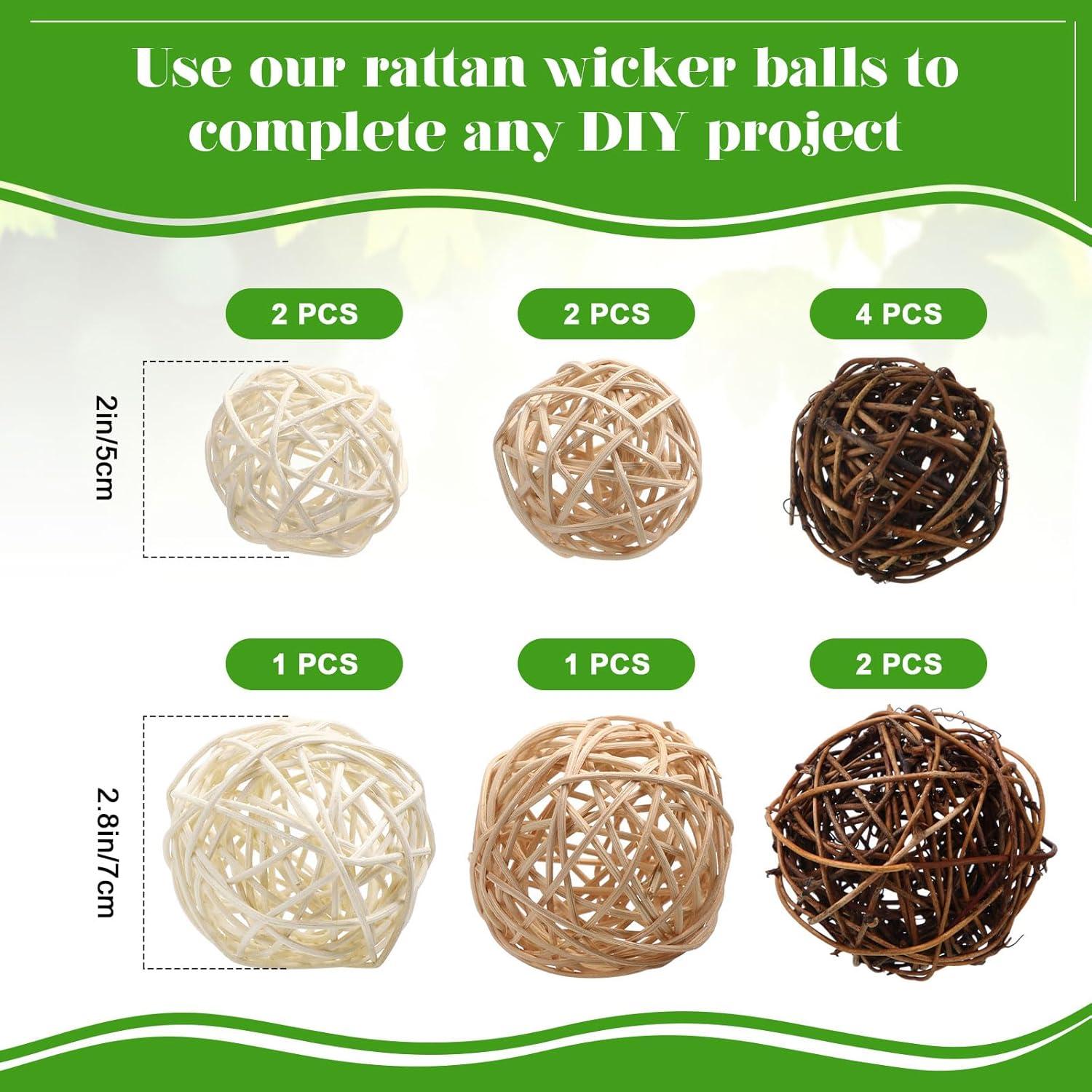 Yunsailing 36 Pcs Bolas Decorativas de Musgo y Mimbre 7-8 cm