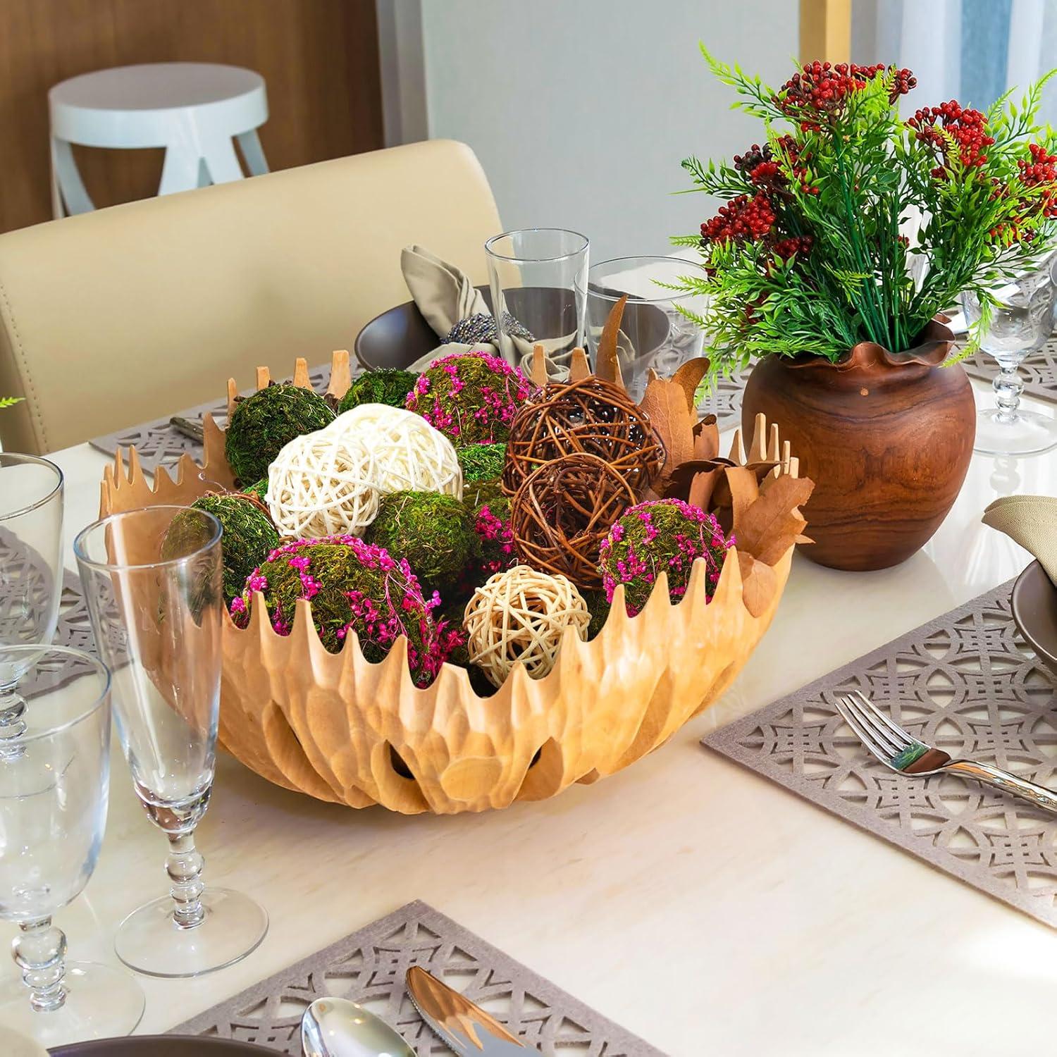 Yunsailing 36 Pcs Bolas Decorativas de Musgo y Mimbre 7-8 cm