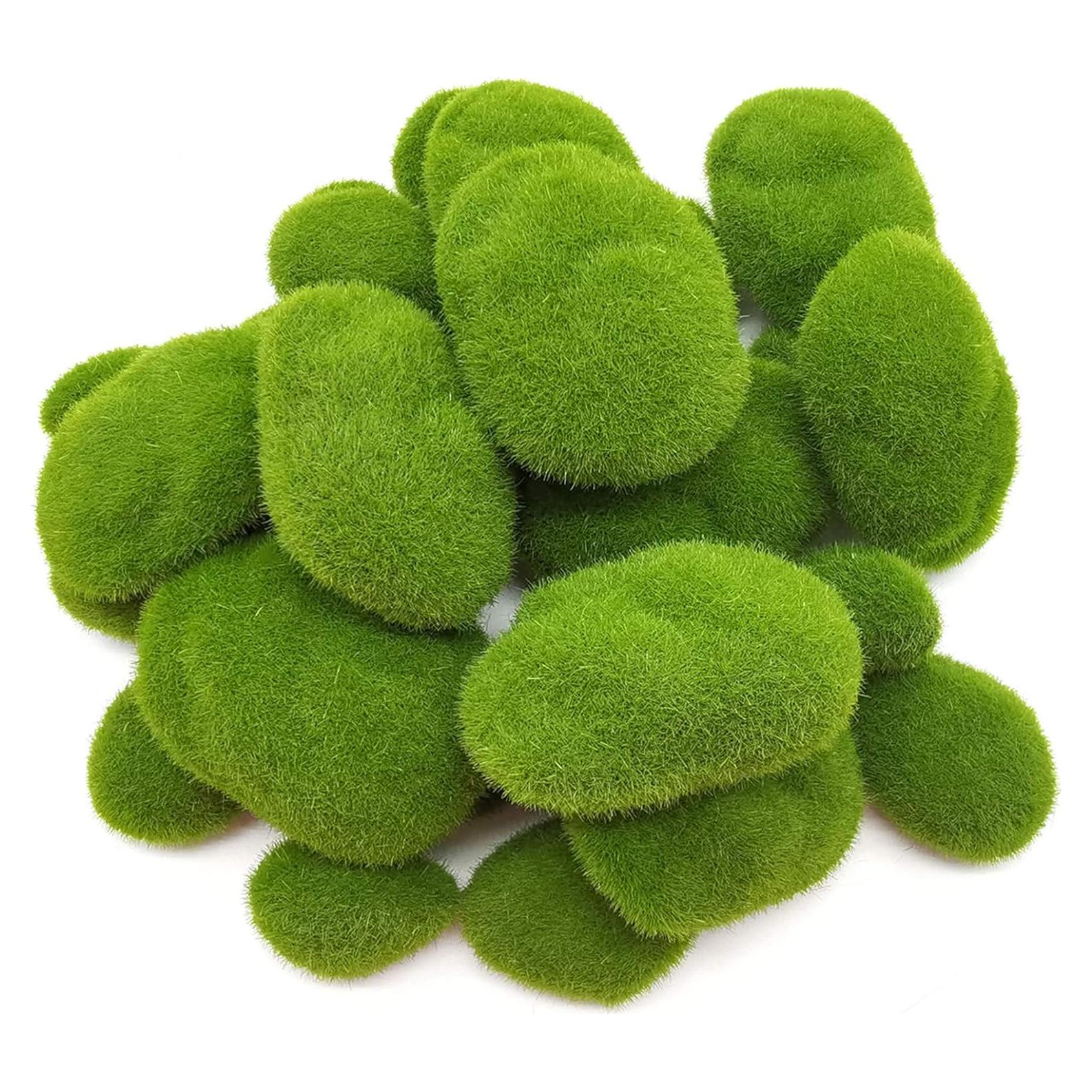 Rocas de Musgo Artificial YOOHUA 30PCS 3 Tamaños Verde