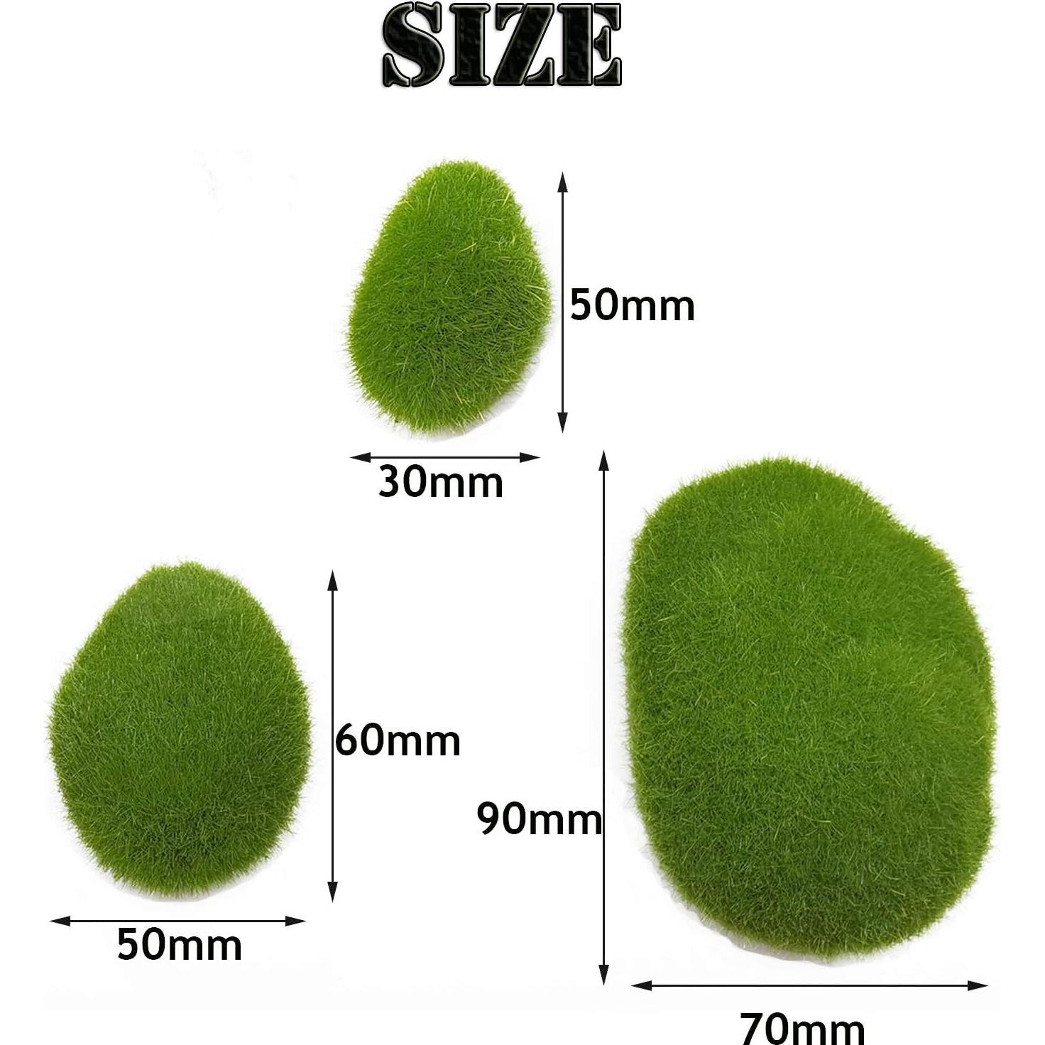 Rocas de Musgo Artificial YOOHUA 30PCS 3 Tamaños Verde