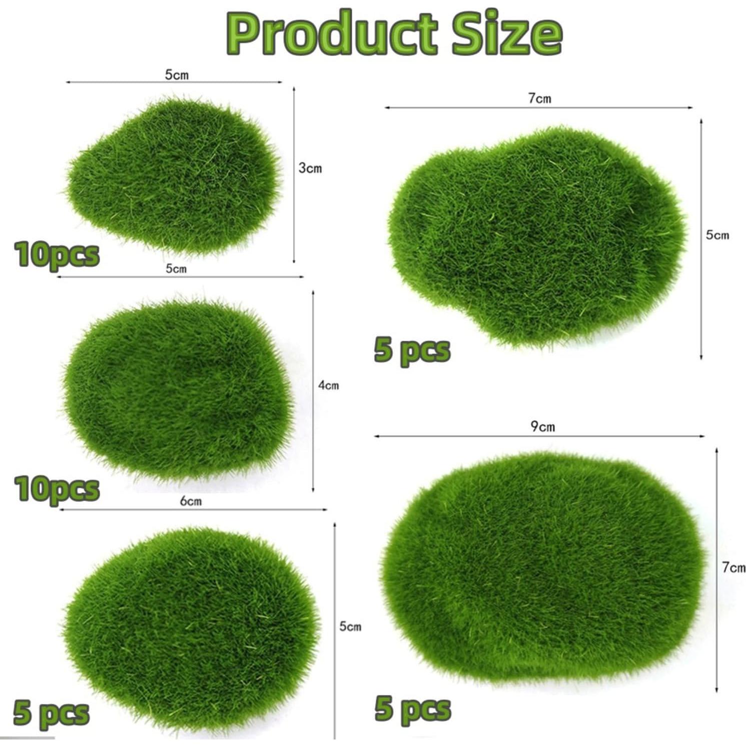 Rocas de Musgo Artificial DoubleWood 35 Pcs Verde Decorativas