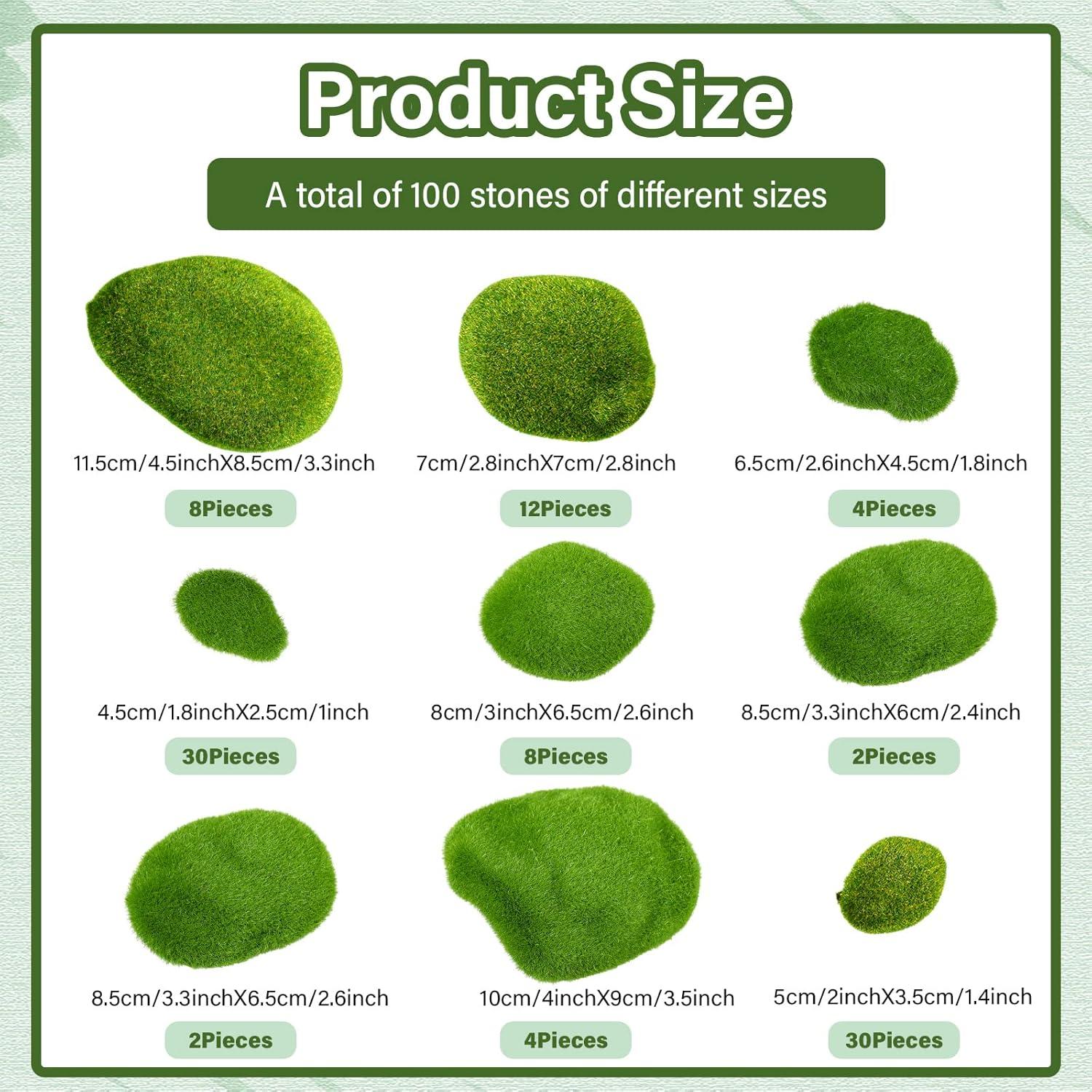 Bolas de Musgo Verde Tigeen 100 Pcs Decorativas 4.6-11.4 cm