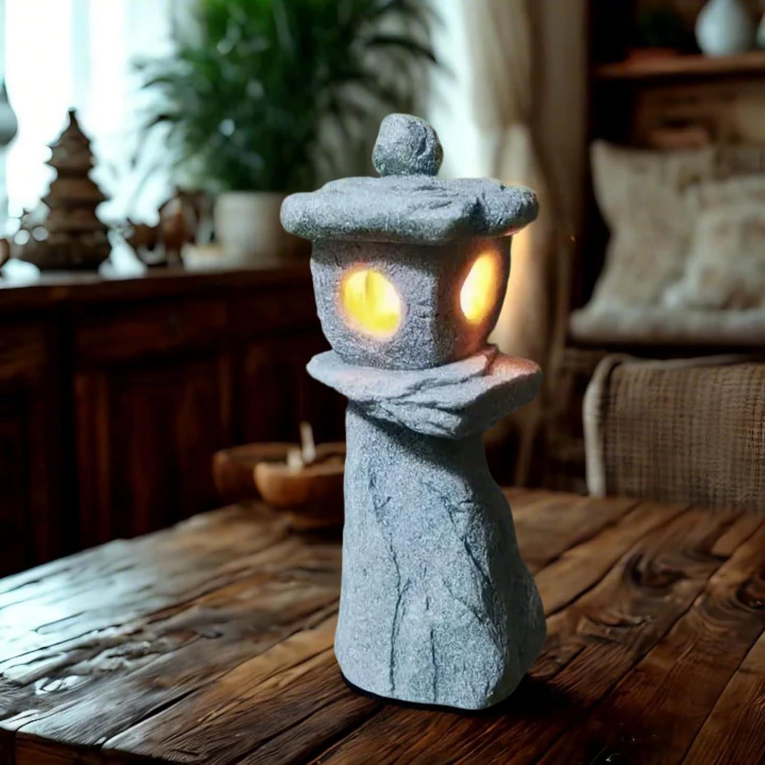 Estatua de lámpara LED de pagoda japonesa Daisylily 5.24 cm