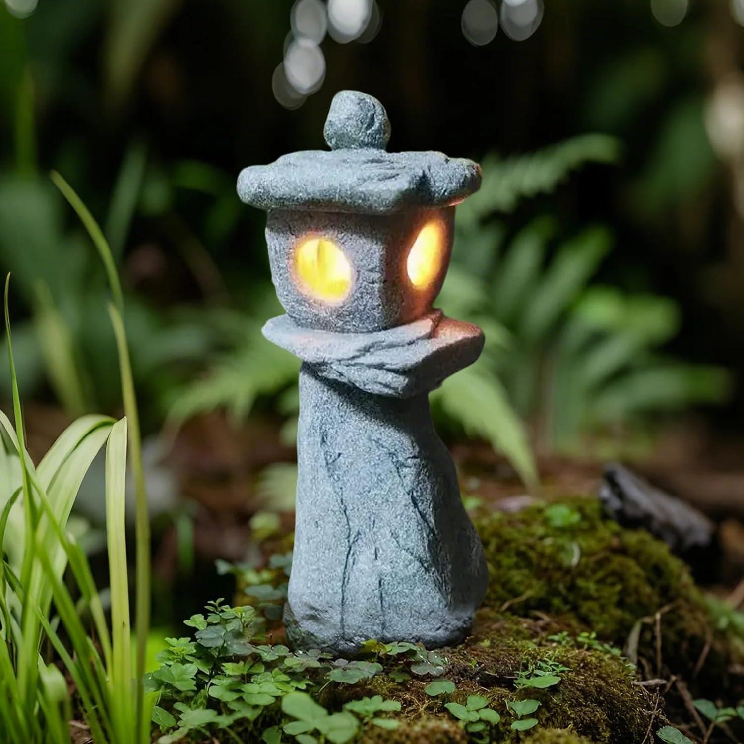 Estatua de lámpara LED de pagoda japonesa Daisylily 5.24 cm