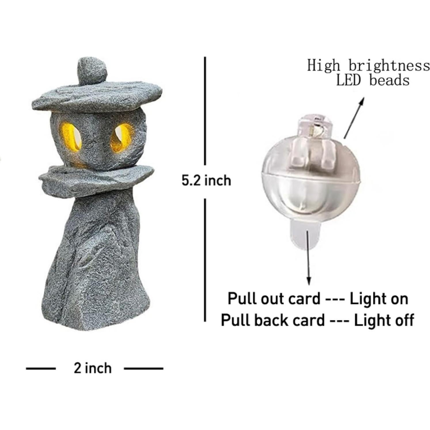 Estatua de lámpara LED de pagoda japonesa Daisylily 5.24 cm