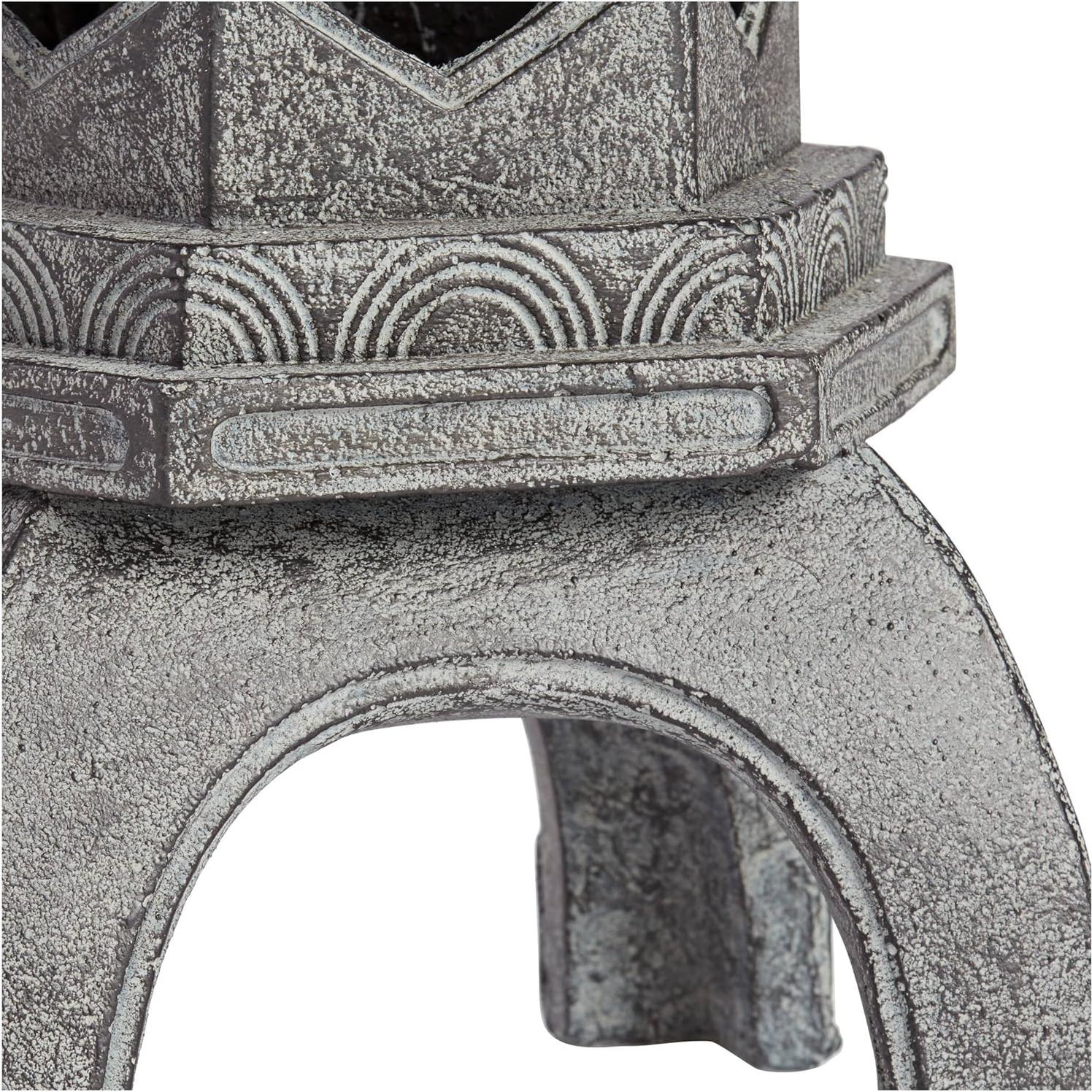 Estatua Pagoda John Timberland 42 cm Resina Gris Jardín