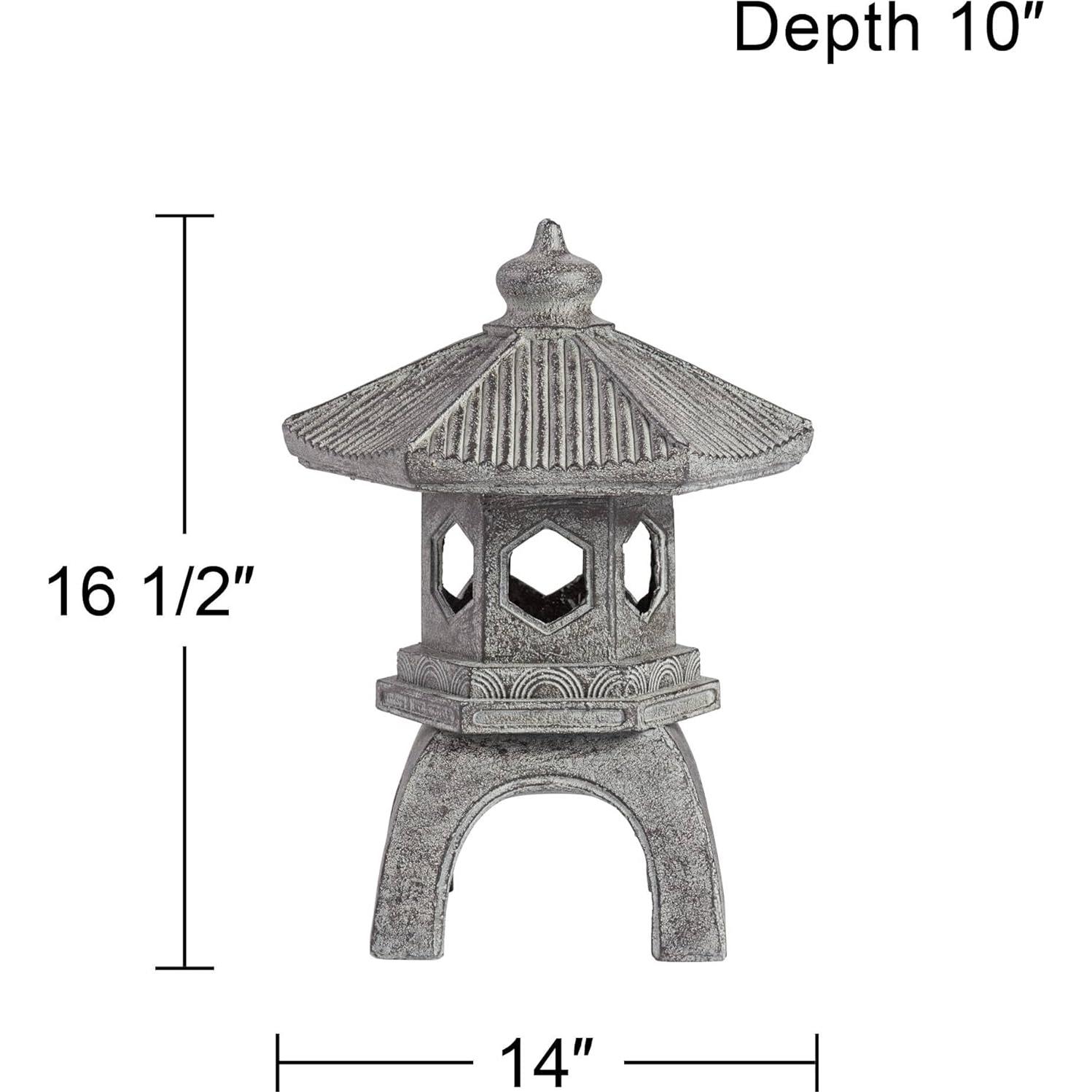 Estatua Pagoda John Timberland 42 cm Resina Gris Jardín
