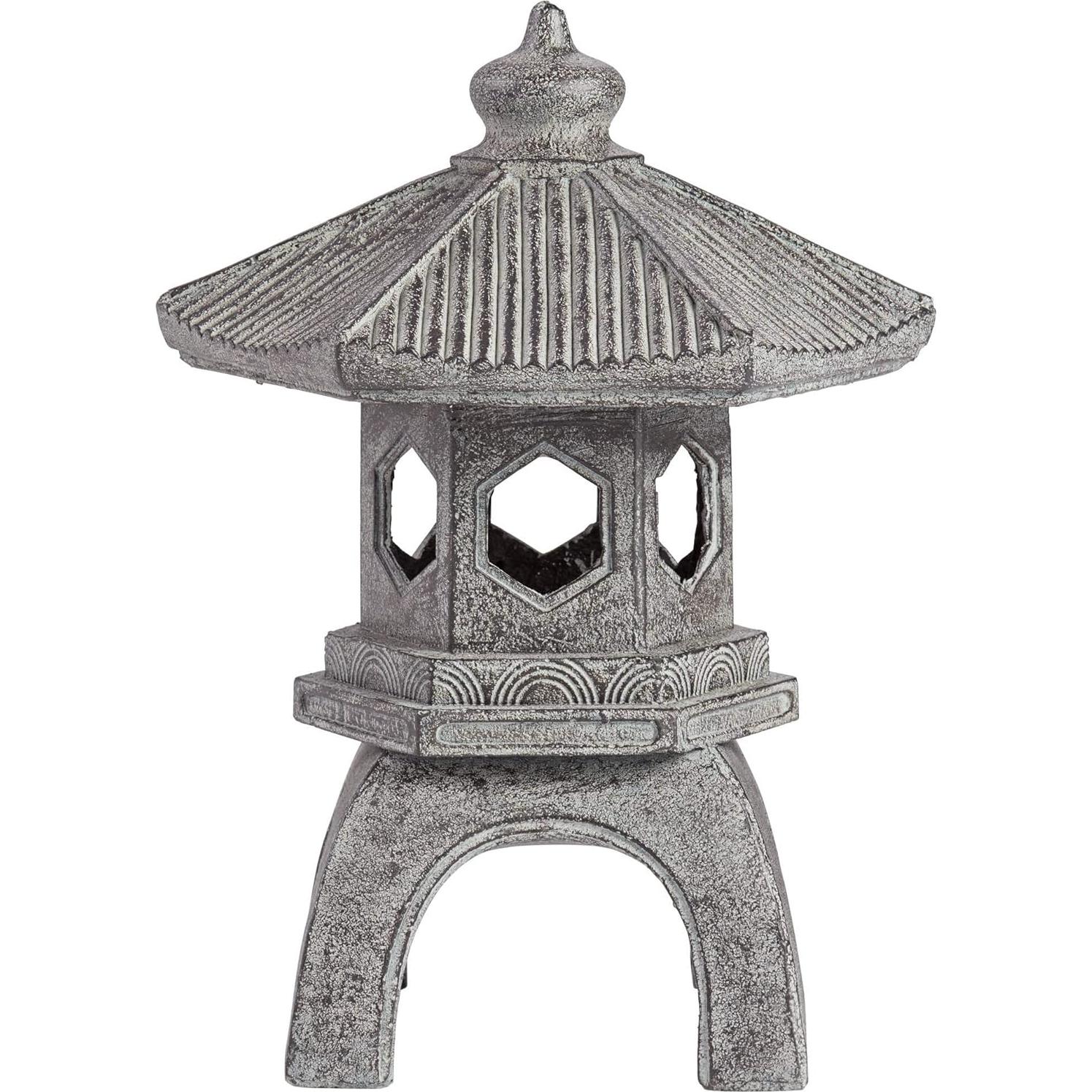 Estatua Pagoda John Timberland 42 cm Resina Gris Jardín