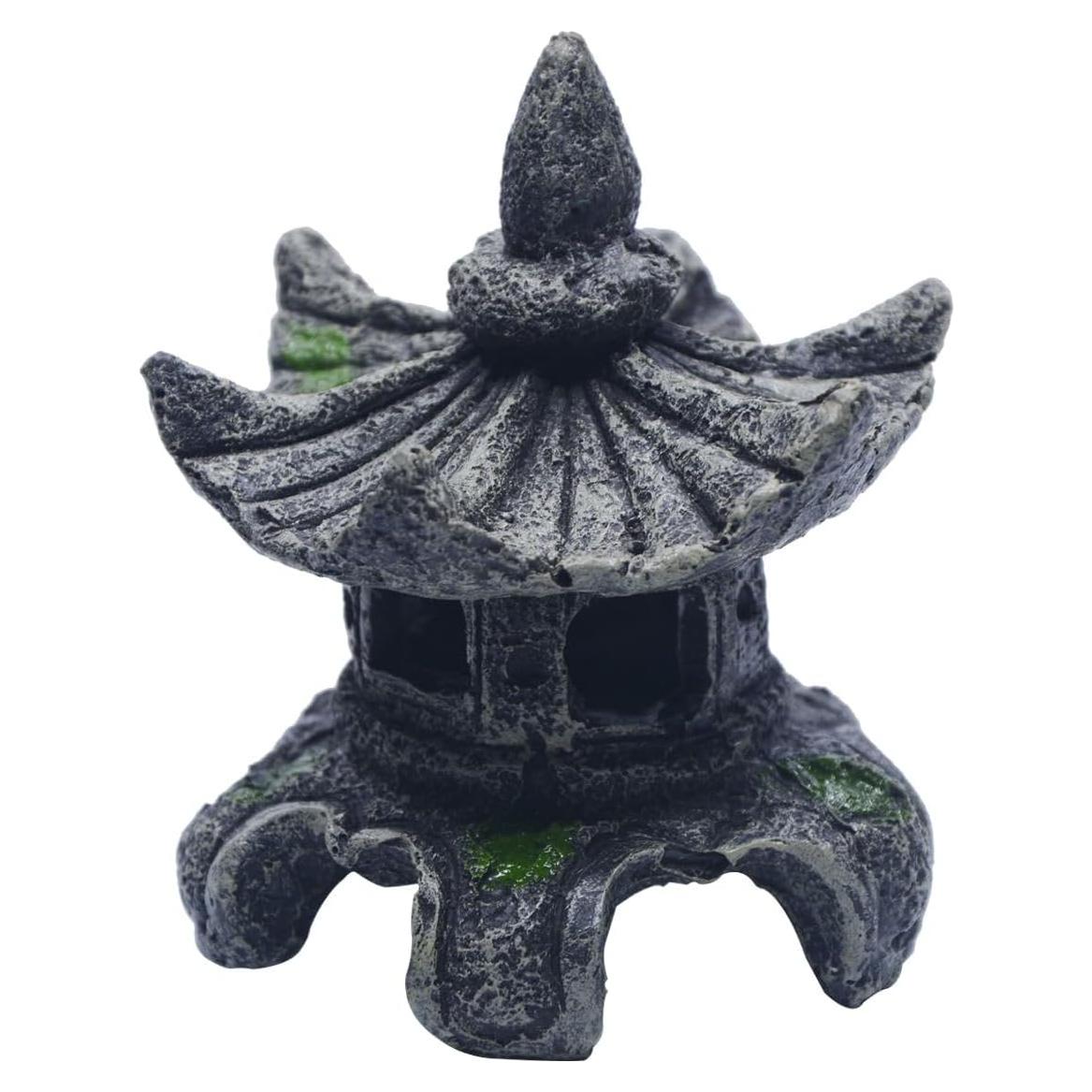 Estatua Pagoda Zen Saim para Acuario y Jardín 7.6cm Resina