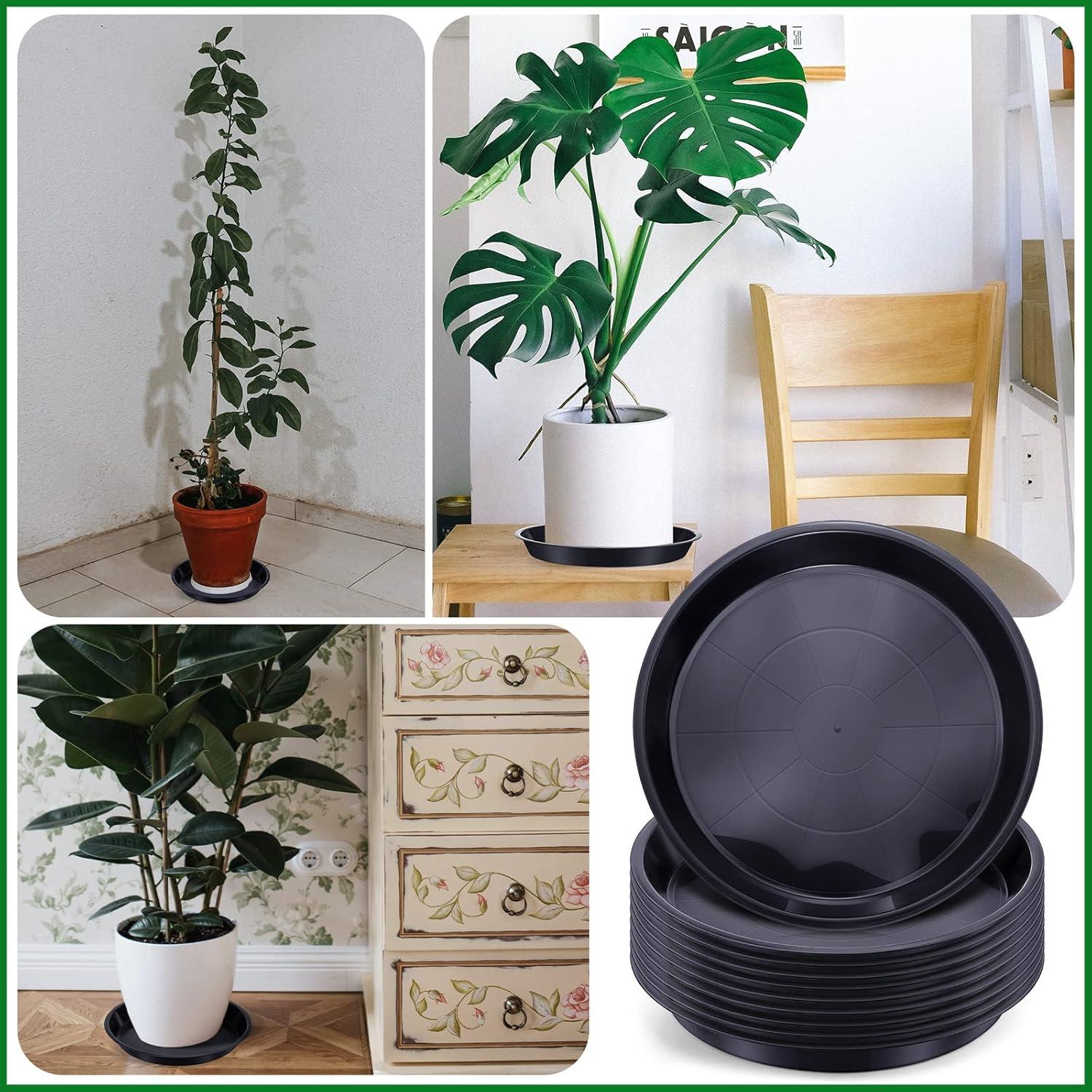 Paquete de 30 platos de plástico para plantas 25.4 cm Sawysine