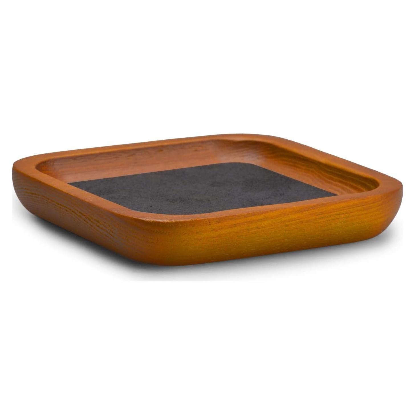 Bandeja de Joyería Oirlv de Madera Sólida Pequeña Gris