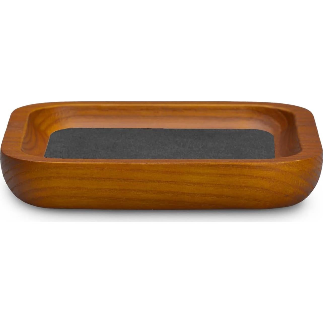 Bandeja de Joyería Oirlv de Madera Sólida Pequeña Gris