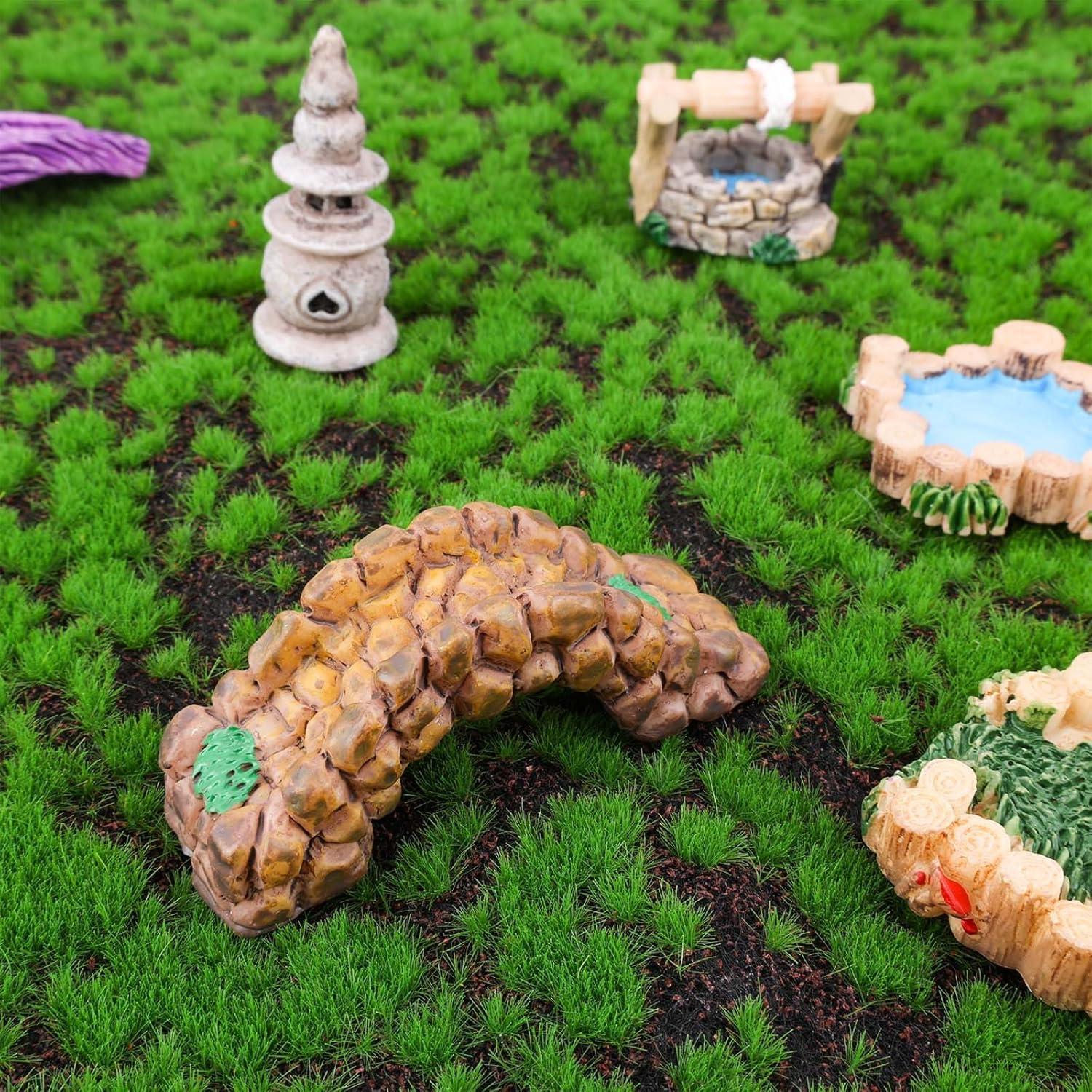 9 Adornos de Resina para Jardín Gosknor - Hadas y Puente