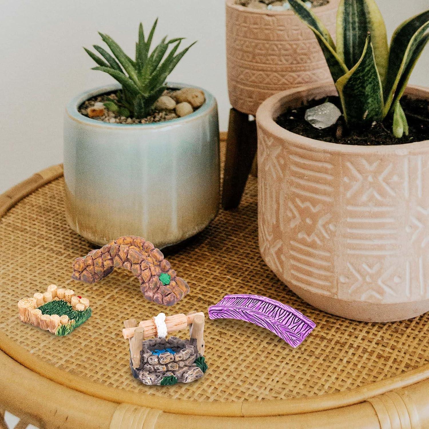 9 Adornos de Resina para Jardín Gosknor - Hadas y Puente