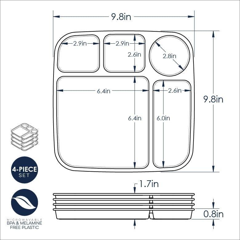 Bandeja Dividida para Microondas Nordic Ware, Set de 2, Blanca