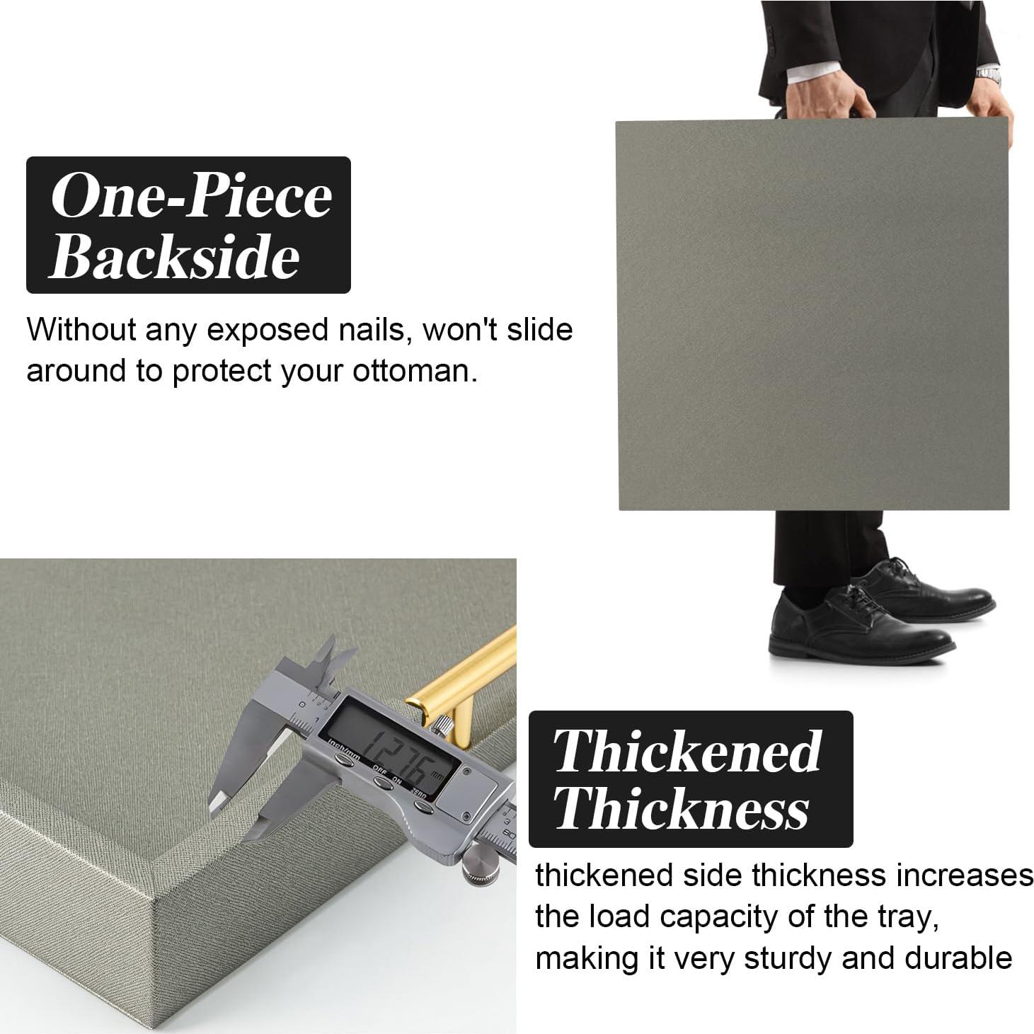 Bandeja de servicio SYYSY de cuero sintético gris 50.8x50.8cm