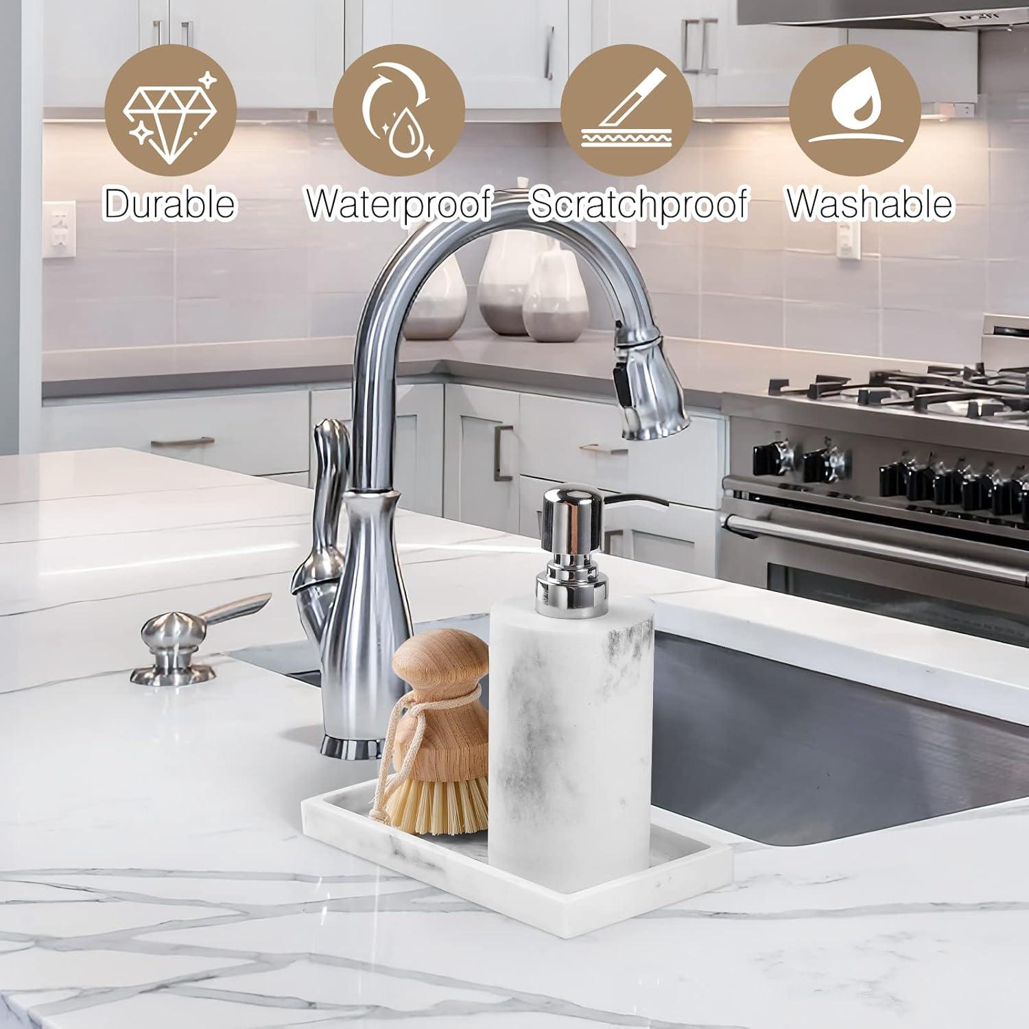 Bandeja de baño Luxspire Mini de Resina 20x10 cm Mármol Blanco