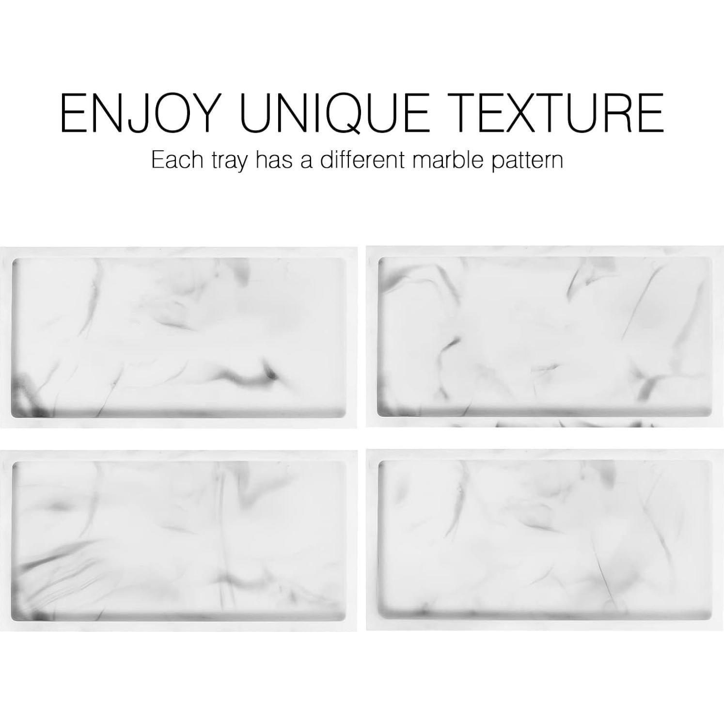 Bandeja de baño Luxspire Mini de Resina 20x10 cm Mármol Blanco