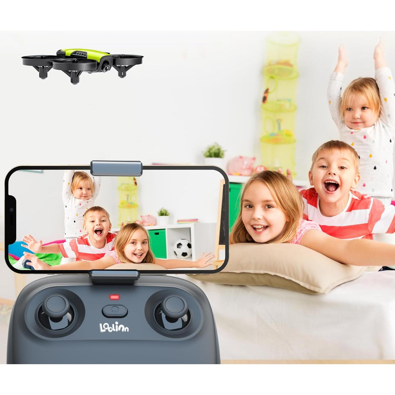 Dron Loolinn U61 para Niños con Cámara Ajustable y 3 Baterías
