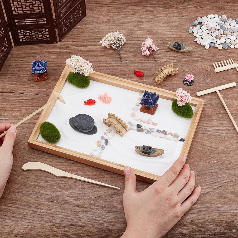 Mini Jardín Zen WEBEEDY 28x19 cm con Arena y Accesorios