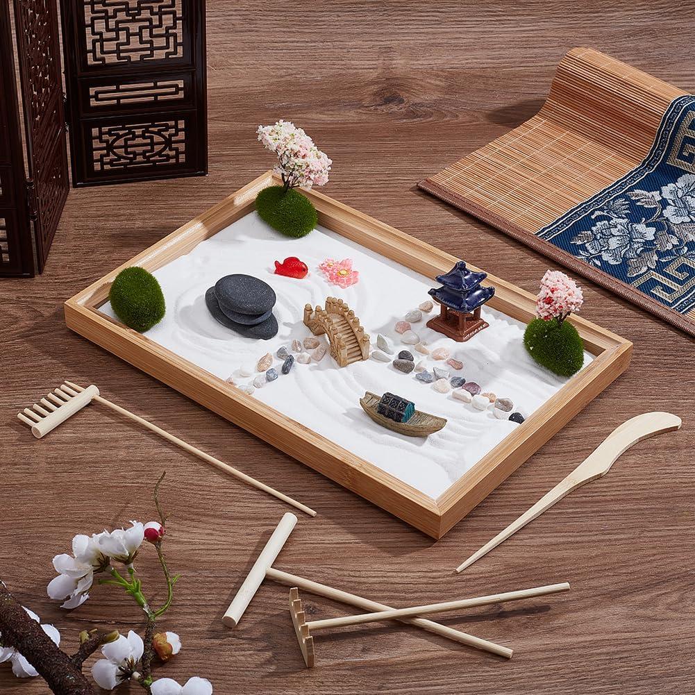 Mini Jardín Zen WEBEEDY 28x19 cm con Arena y Accesorios