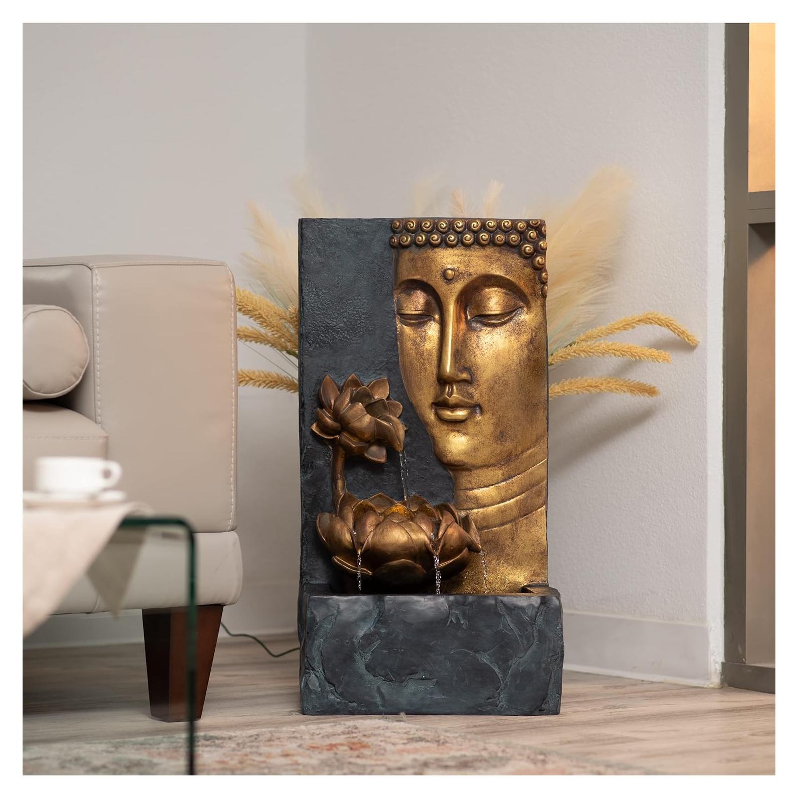 Fuente de Agua Zen Buda XBrand 76 cm con Luz LED y Bomba