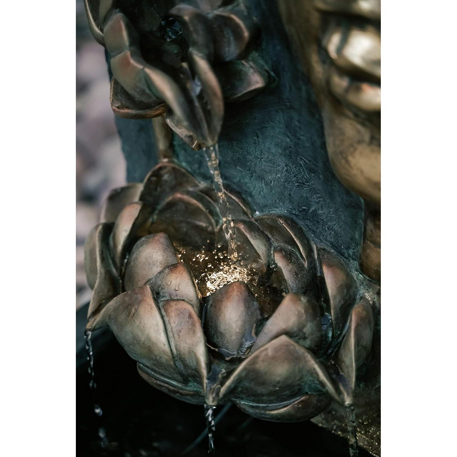 Fuente de Agua Zen Buda XBrand 76 cm con Luz LED y Bomba