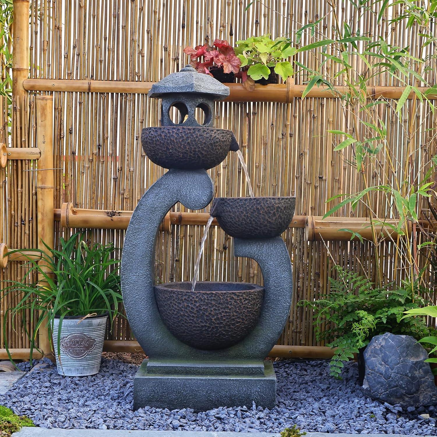 Fuente de Agua Zen Tankana 90.2 cm con Luces LED y Bomba