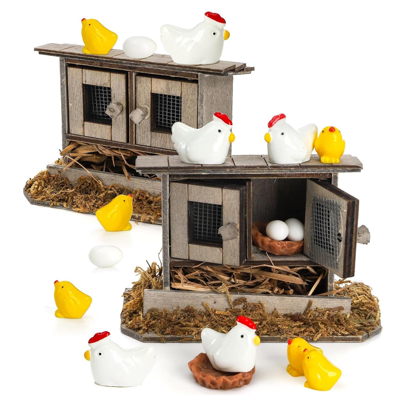 Set Mini Coop de Pollo Nicunom 20 Piezas Decoración Jardín