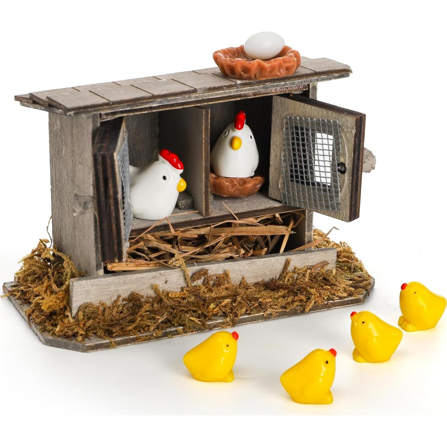 Set Mini Coop de Pollo Nicunom 20 Piezas Decoración Jardín