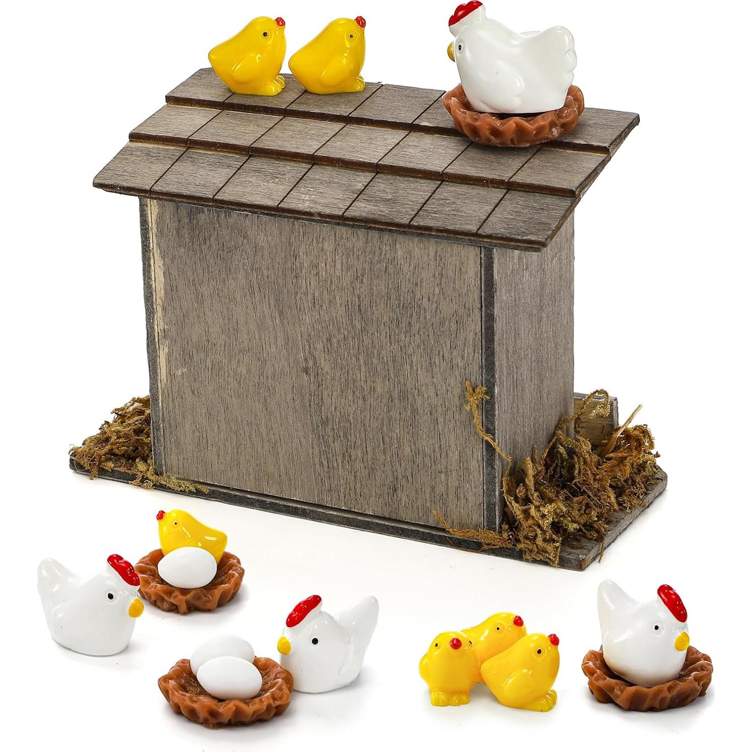 Set Mini Coop de Pollo Nicunom 20 Piezas Decoración Jardín