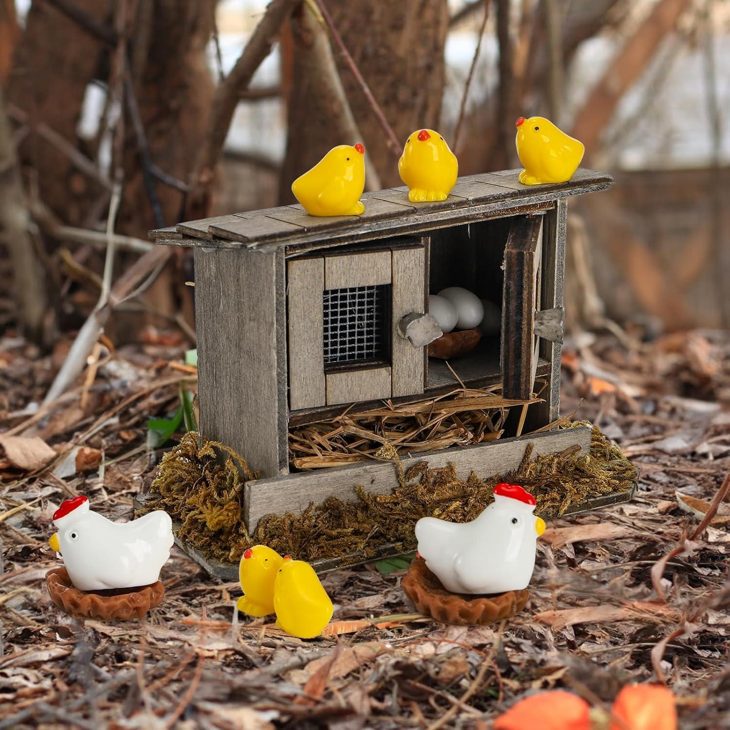 Set Mini Coop de Pollo Nicunom 20 Piezas Decoración Jardín