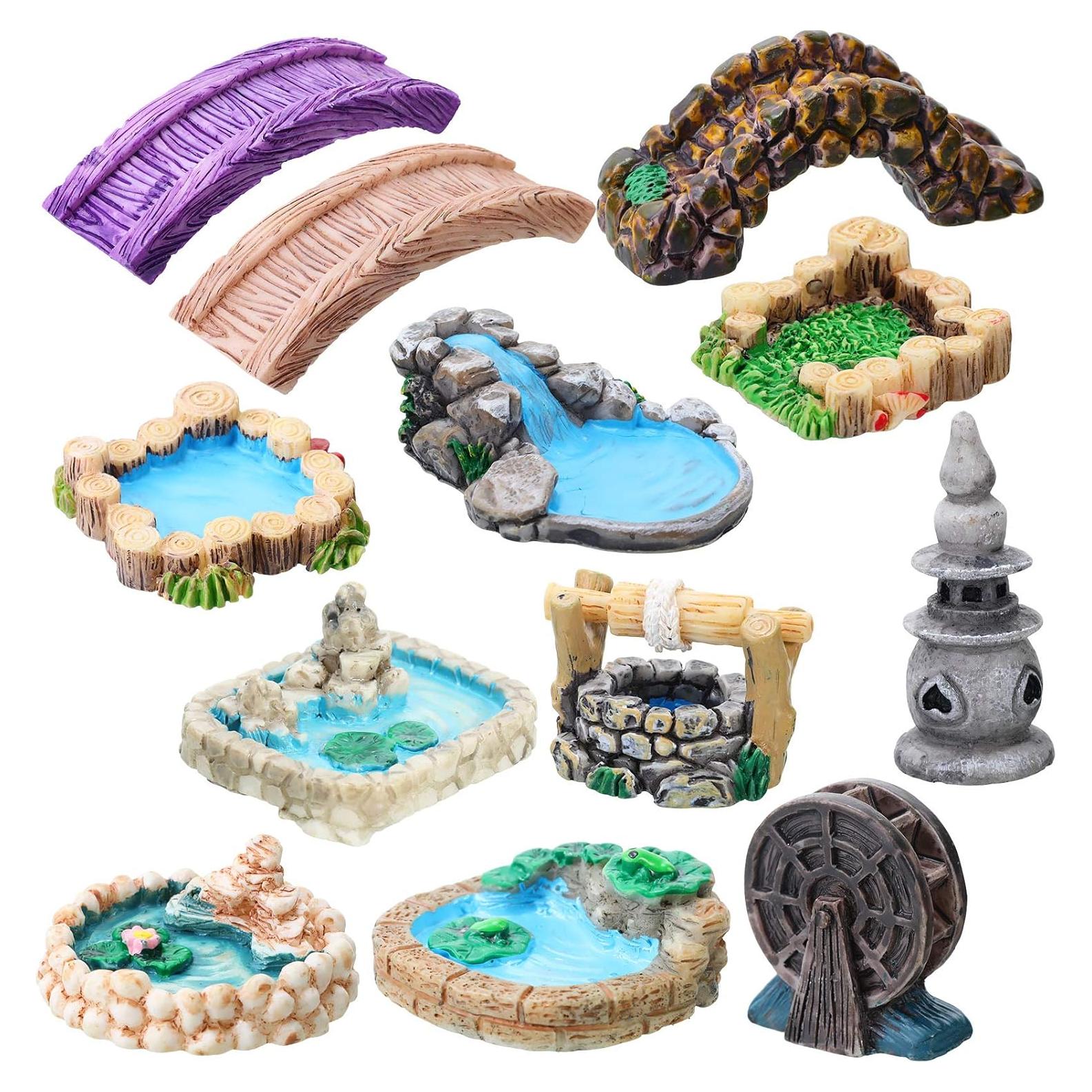 12 Accesorios de Jardín Miniatura Jetec - Estilo Clásico