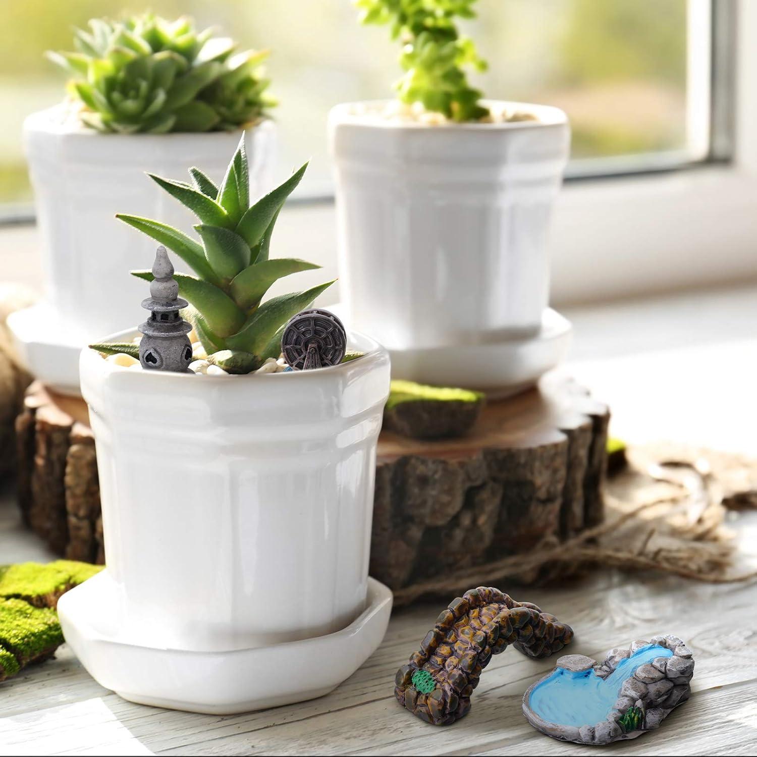 12 Accesorios de Jardín Miniatura Jetec - Estilo Clásico