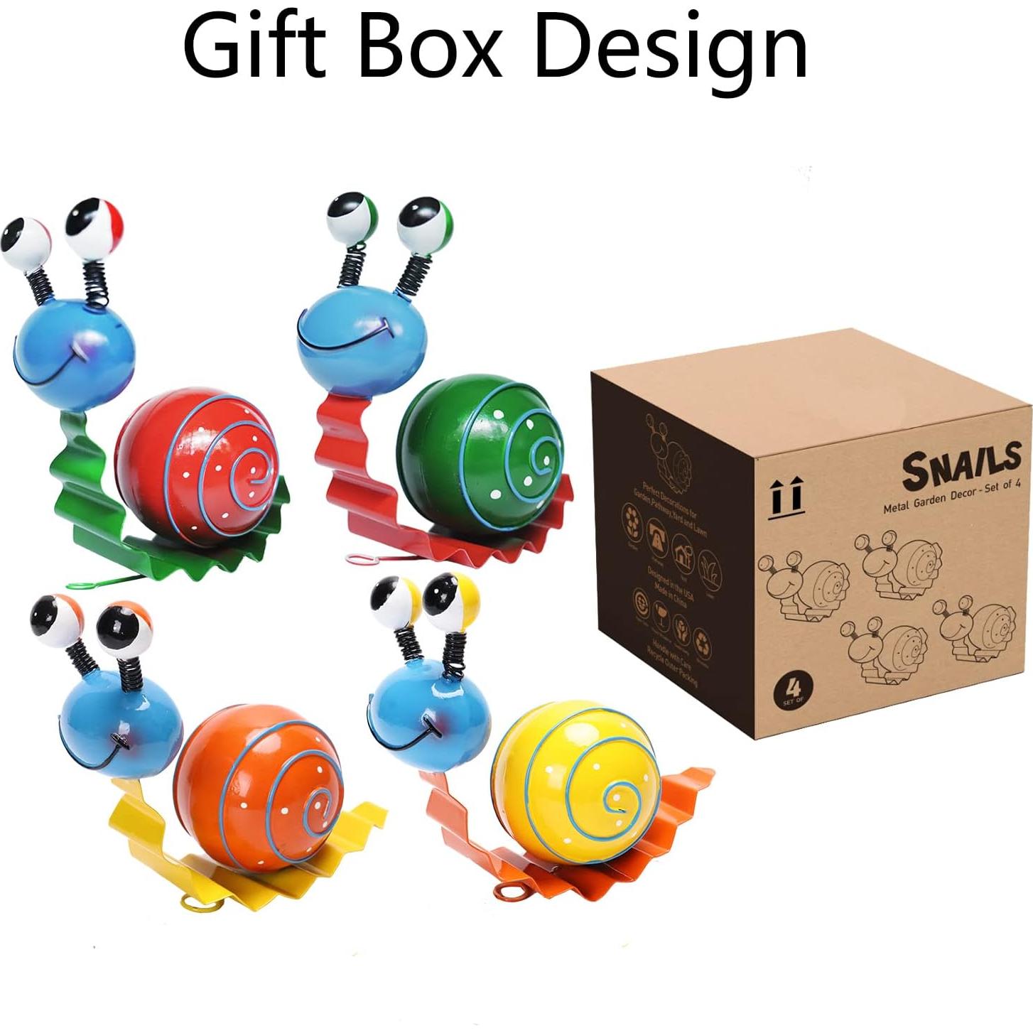 Set de 4 Ornamentos de Caracol de Metal Cruis Cuka - Jardín