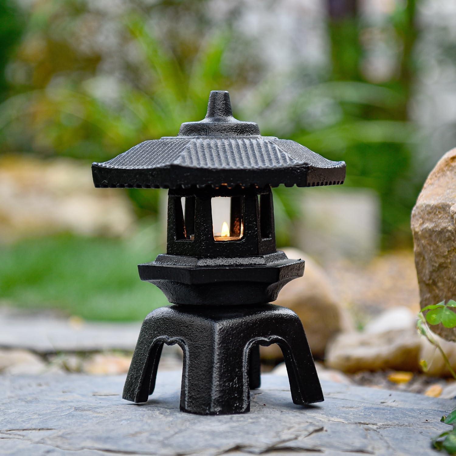 Lámpara de Vela de Hierro Fundido Sungmor - Pagoda Zen 20cm