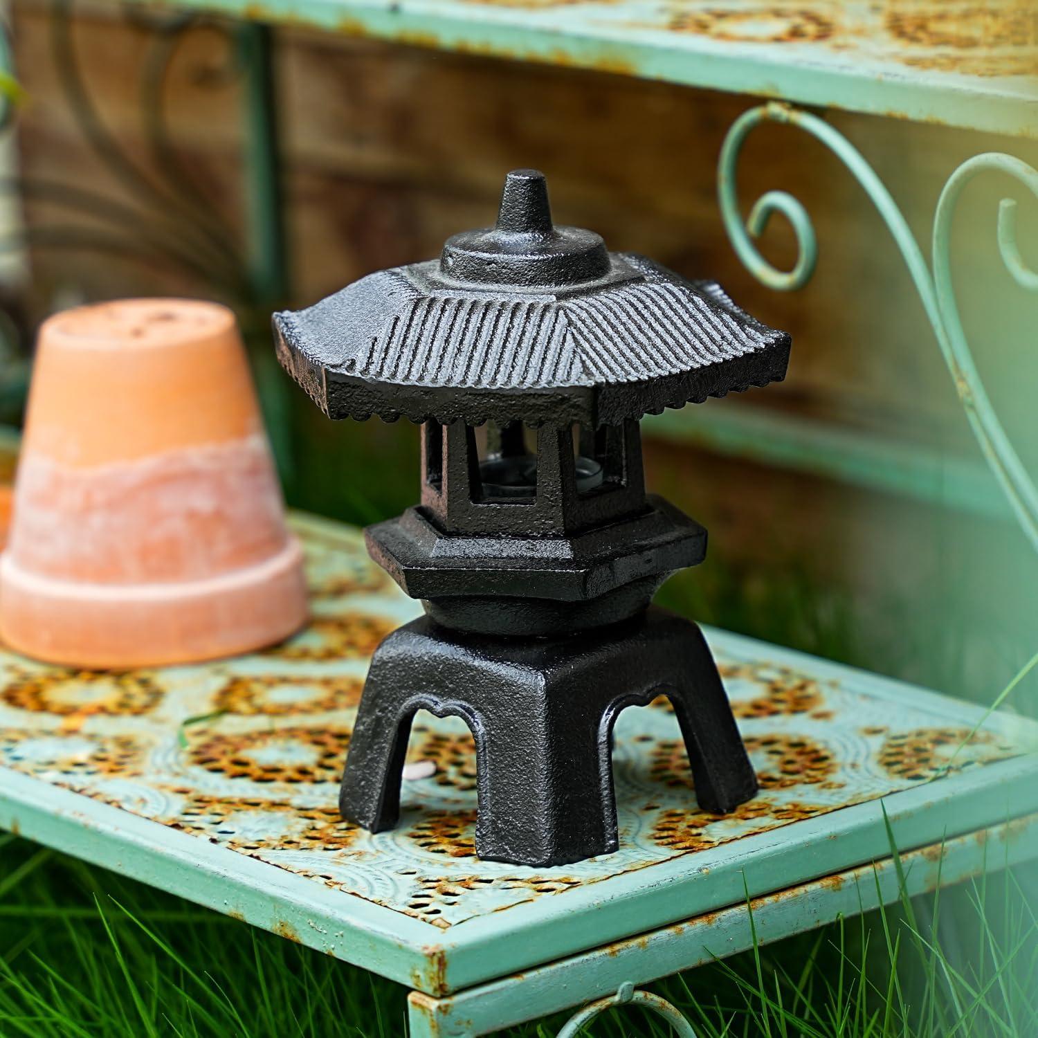 Lámpara de Vela de Hierro Fundido Sungmor - Pagoda Zen 20cm
