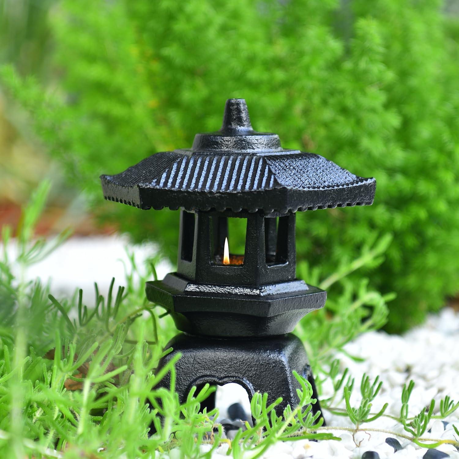 Lámpara de Vela de Hierro Fundido Sungmor - Pagoda Zen 20cm