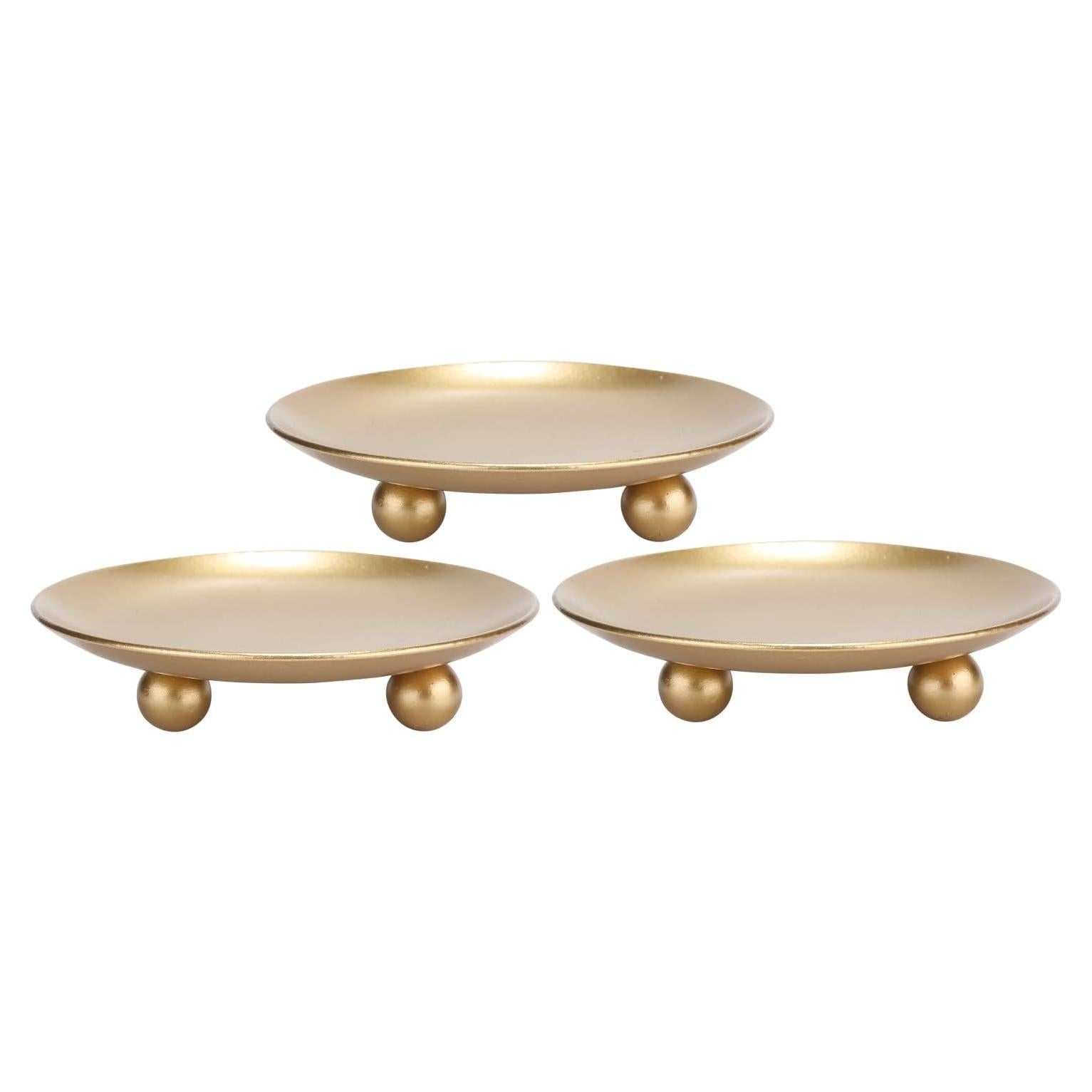 Soporte para Velas de Pilar Scwhousi Dorado Juego de 3