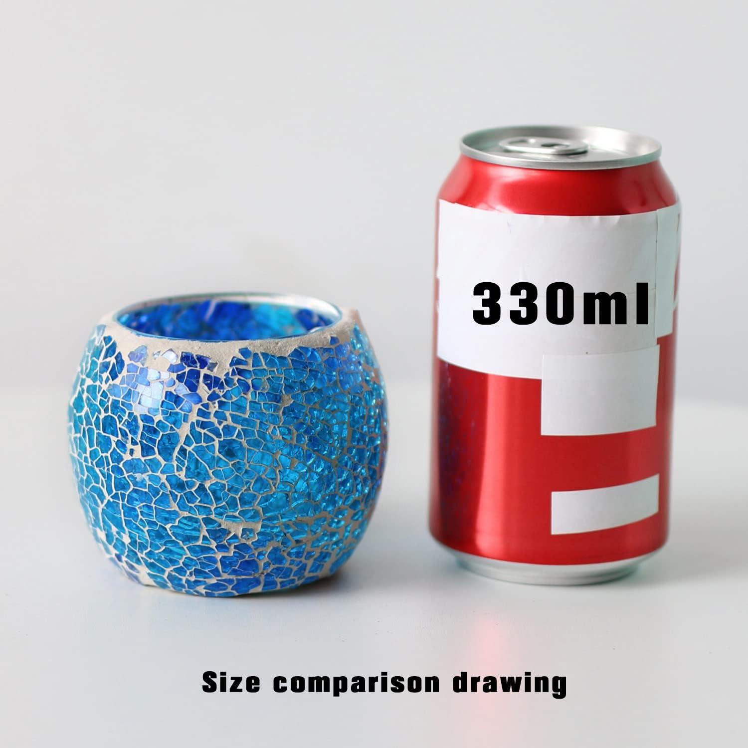 Soporte de Vela de Vidrio ZHAOHAI Azul 8.51 cm Hecho a Mano