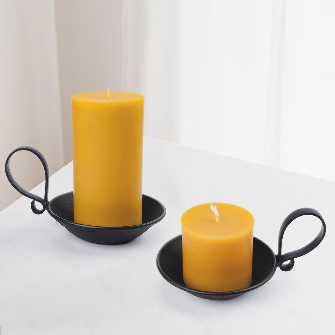 Soporte para Velas de Pilar AGLARY Hierro Negro Mate 11.43 cm