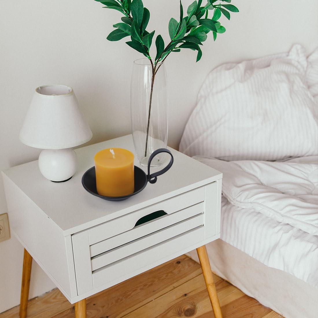 Soporte para Velas de Pilar AGLARY Hierro Negro Mate 11.43 cm