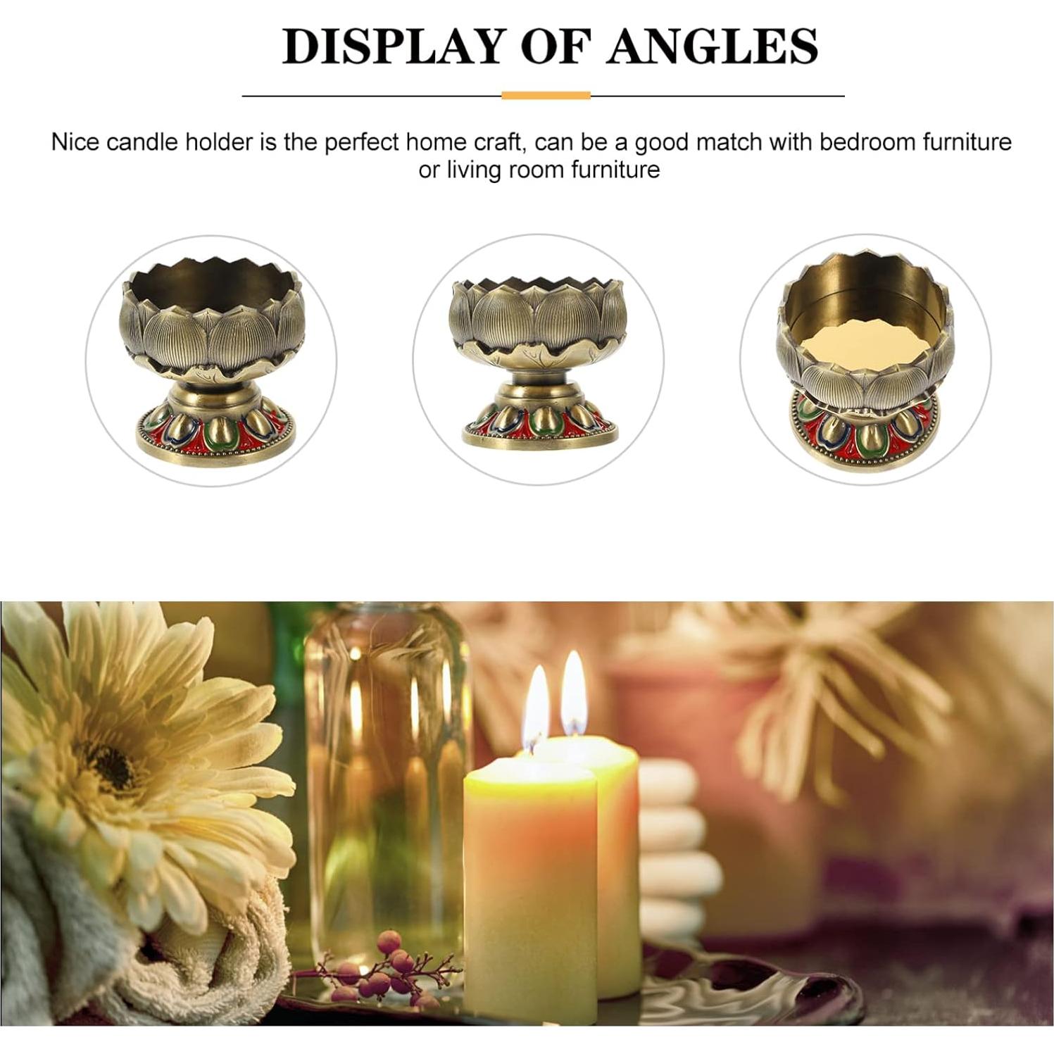 Soporte de Vela de Loto Vaguelly Decorativo de Zinc 5cm