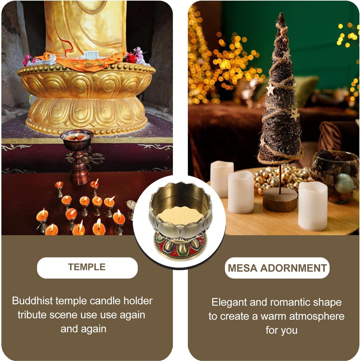 Soporte de Vela de Loto Vaguelly Decorativo de Zinc 5cm