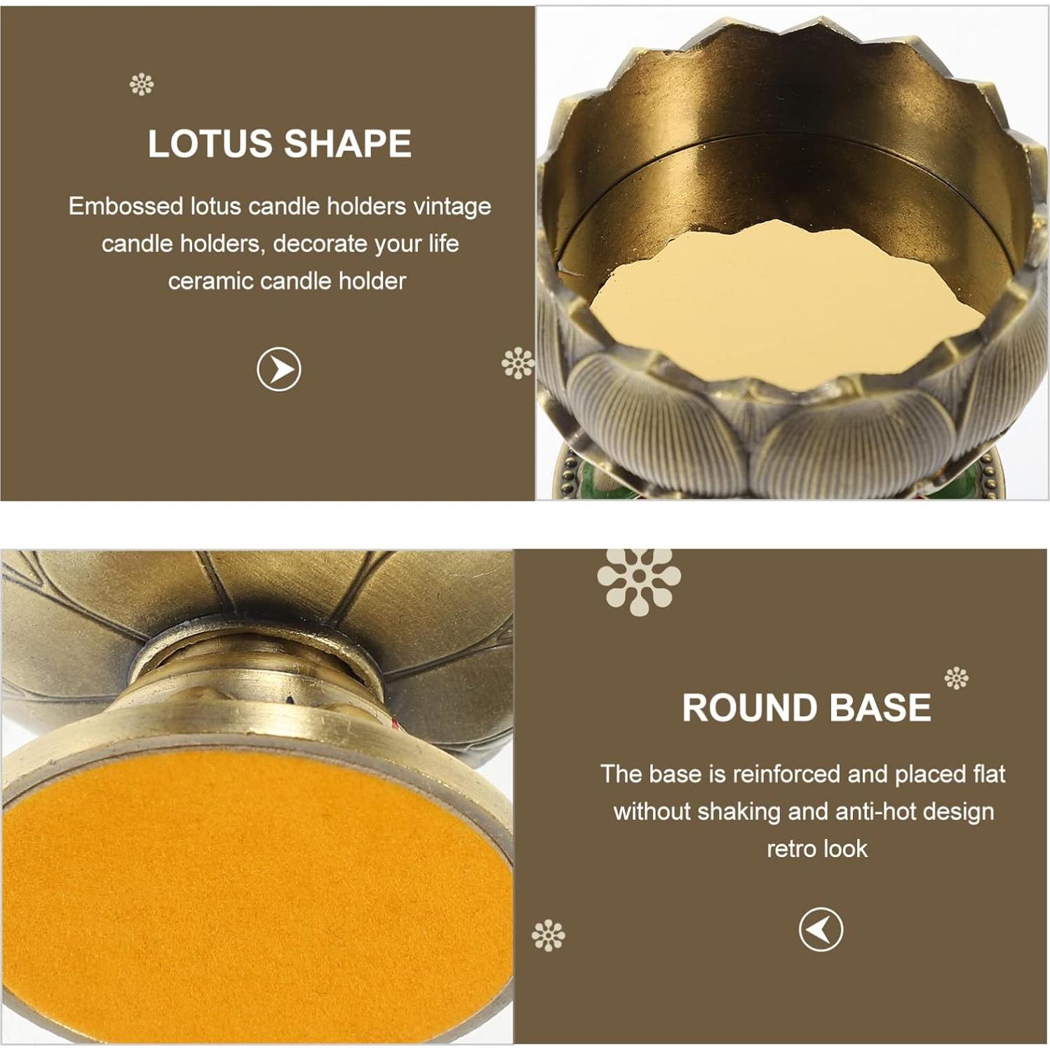 Soporte de Vela de Loto Vaguelly Decorativo de Zinc 5cm