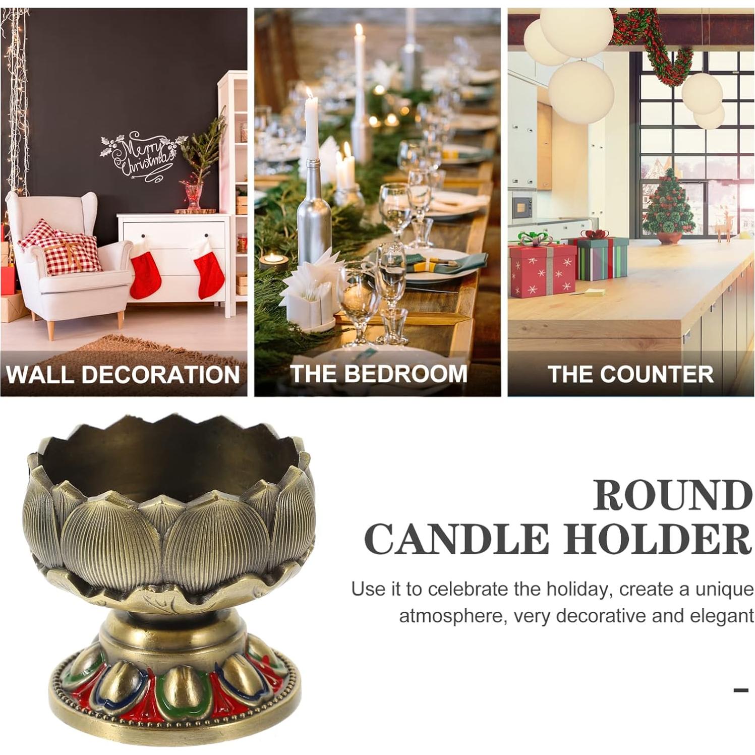 Soporte de Vela de Loto Vaguelly Decorativo de Zinc 5cm